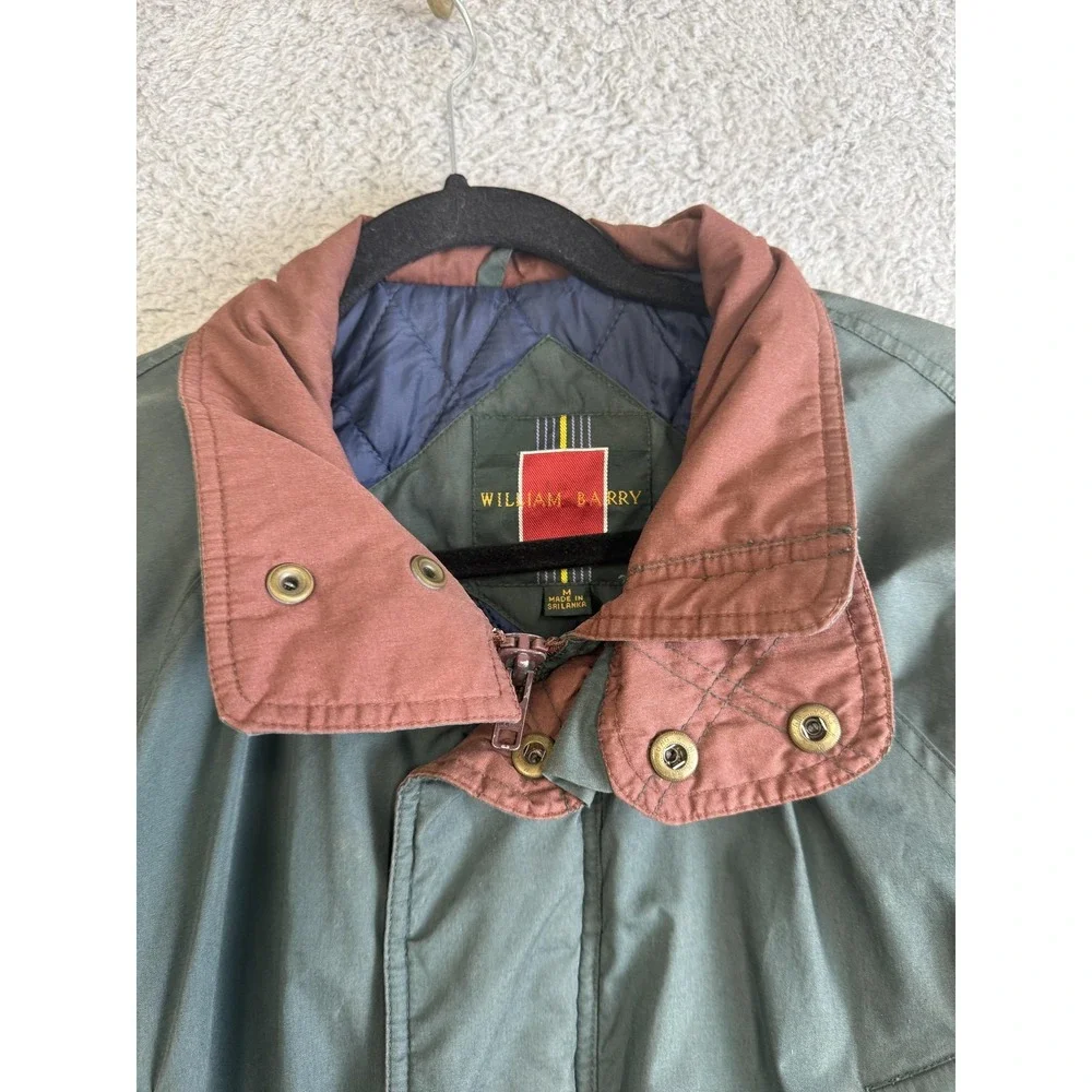 William Barry Jacket Mens‎ Medium Green Quilted Lined Field Hunting Zip Snap